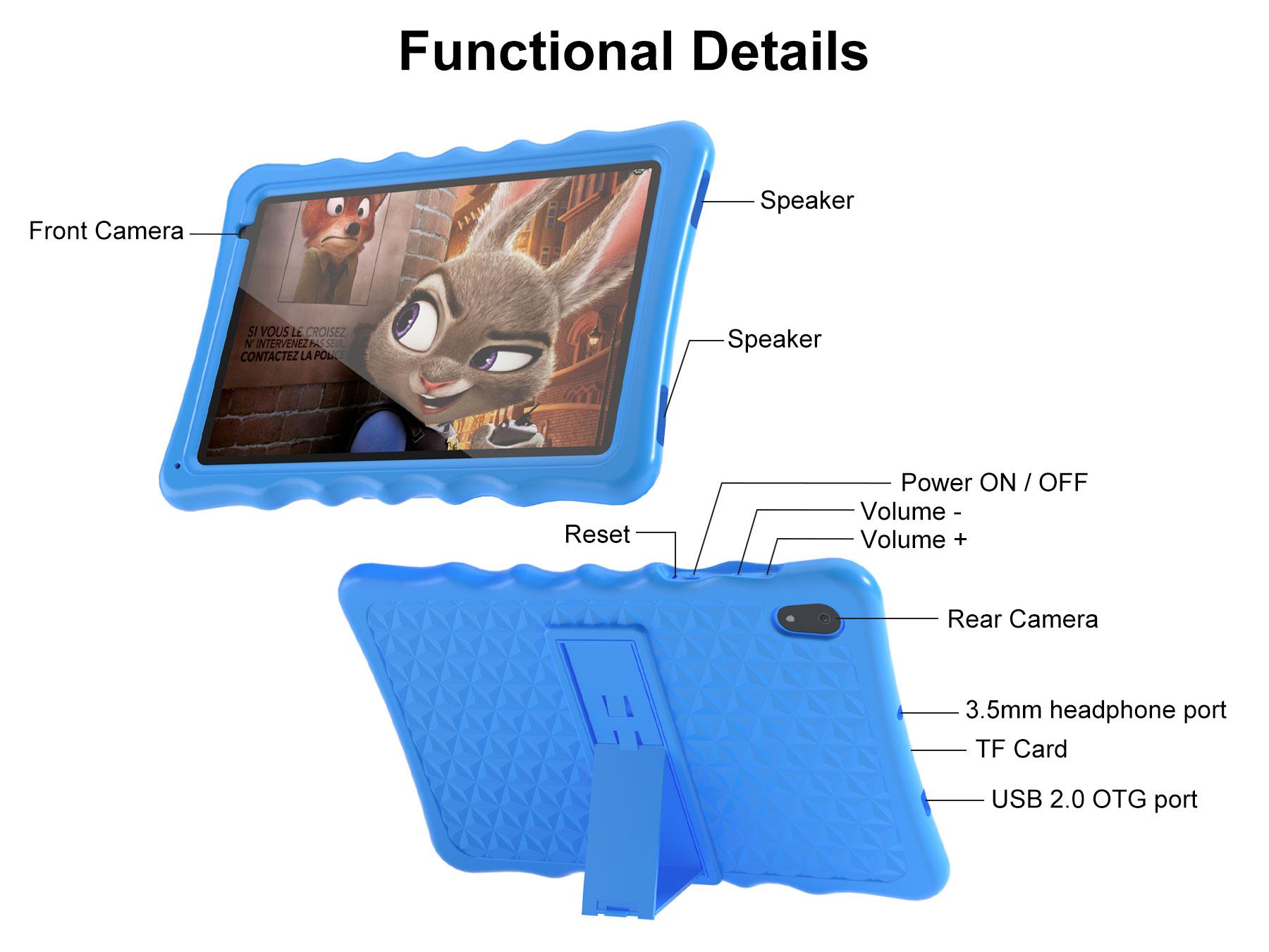 BYYBUO Kids Tablet, Toddler Tablets with Shockproof Protective Case, Parental Control, Dual Camera, Bluetooth, WiFi, 10.1 inch Android 13 Tablet for Kids BYYBUO Kids Tablet, Toddler Tablets with Shockproof Protective Case, Parental Control, Dual Camera, Bluetooth, WiFi, 10.1 inch Android 13 Tablet for Kids