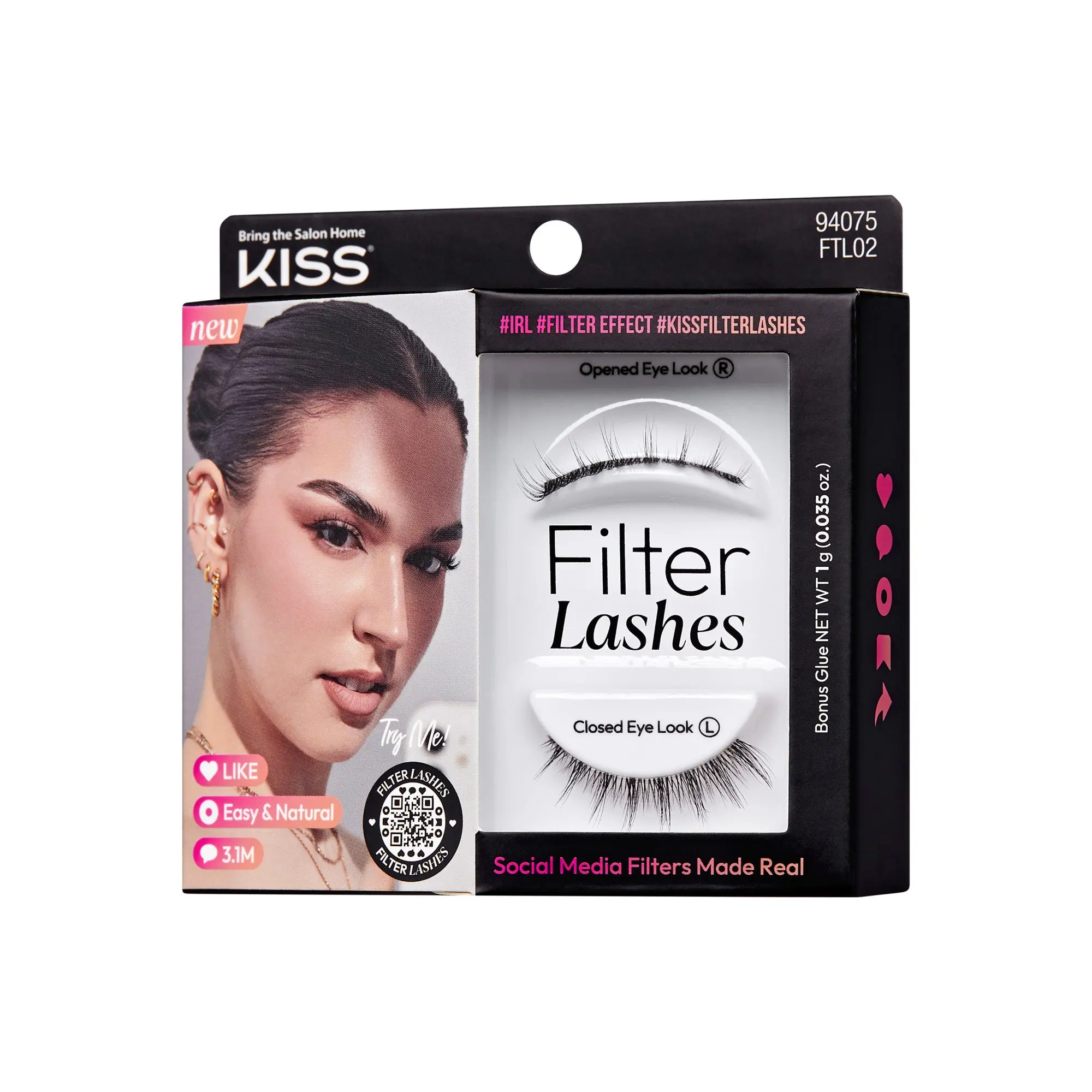 Kiss Filter Lashes False Eyelashes - LASHES II xoJourdan | 1 Pair, Strip Lashes, 3mm-11mm