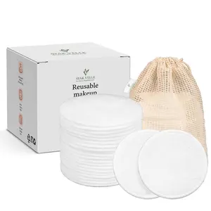 25pcs  Reusable Makeup Remover Pads Soft Reusable Rounds Washable Facial Cleaning Makeup Removal Pads for Face Makeup