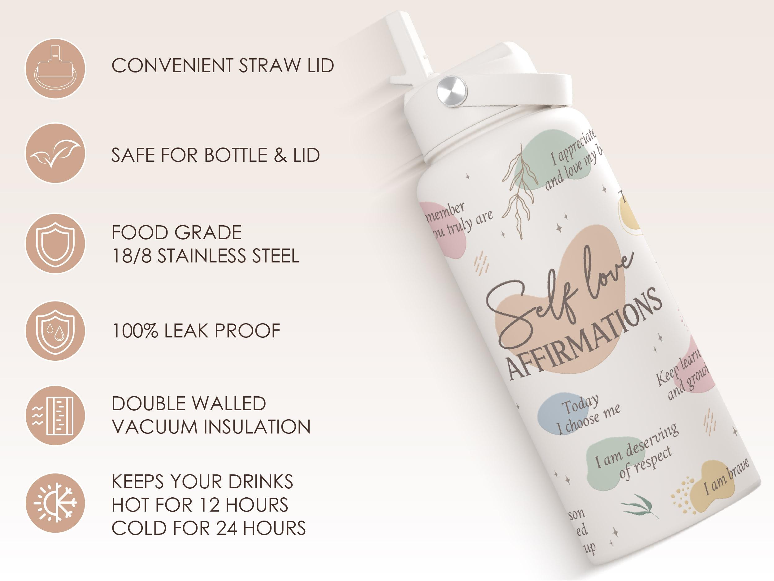 SANDJEST 32oz Portable Water Bottle with Flip Straw & Handle, Insulated Leak Proof Drinkware, Protective Silicone Base, Spring Mother's Day Gifts