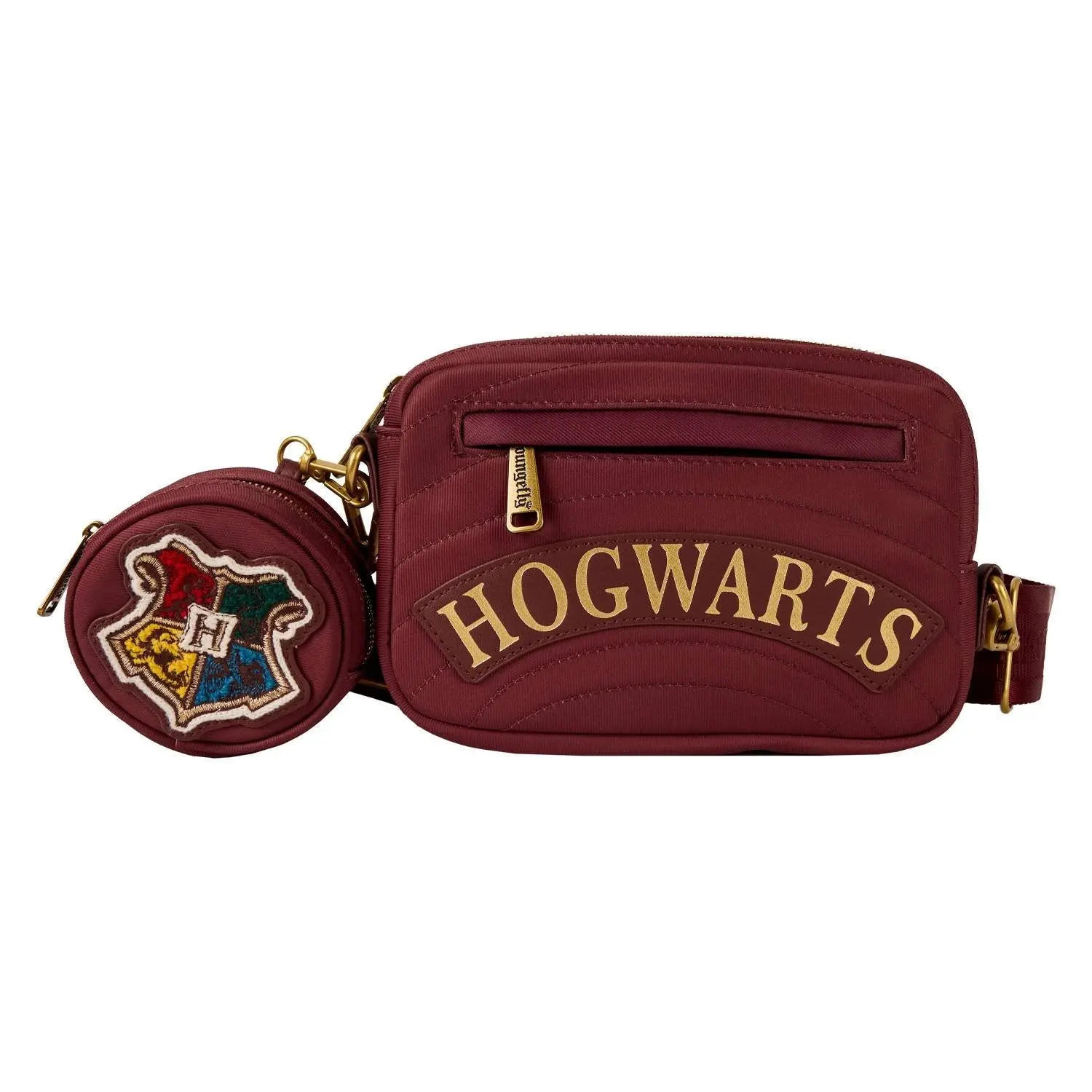 Loungefly Warner Brothers Harry Potter Gryffindor Sling Bag, Crossbodybag, Flat Sling Bag, Adjustable Sling Bag, Zippered Sling Bag