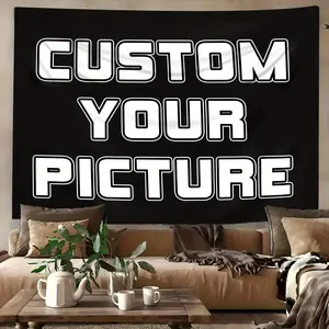 Custom Photo Tapestry Banner - Personalized Wall Hanging with Your Own Text/Image, Durable Fabric Home Decor