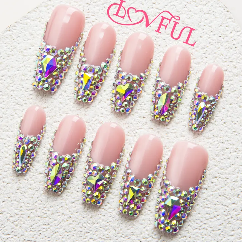 Lovful Coffin Classic Regular Length 1.3" Handmade Acrylic Press-On Nails for Art Designs 10PCS, Reusable Salon Quality Nailcare Glow in the Dark, H21-H313 #SohoChic