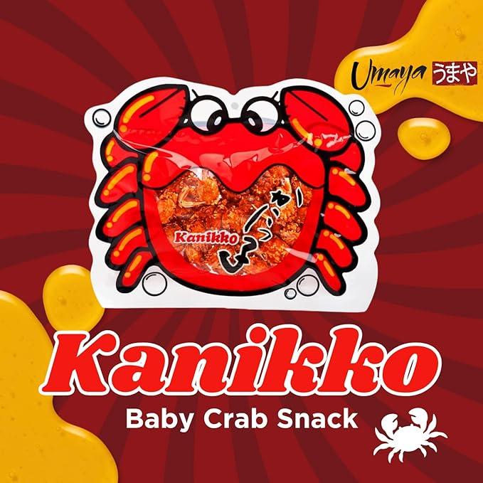 UMAYA - Okabe Kanikko - Ready To Eat Fried Japanese Baby Crabs - With A Hint Of Sweet Honey and Savory Seasonings - Crunchy Gourmet Snack From Japan - Individual 2.3oz (65g) Snack Size Bag - Pack of 1