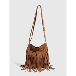 Tassel Large Capacity Crossbody Shoulder Bag for Women, Fringe Hobo Bag, Korean Style Fashionable Single Shoulder Bag, Daily Use Ladies' Accessory