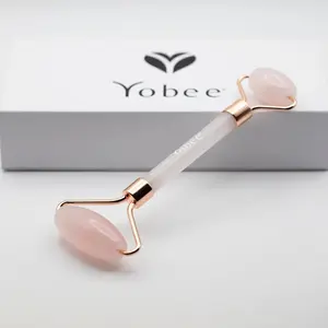Face Roller Massager, Rose Quartz, Gua Sha Anti Aging Wrinkles Puffiness Acupressure Facial Skin Care Gift for Women