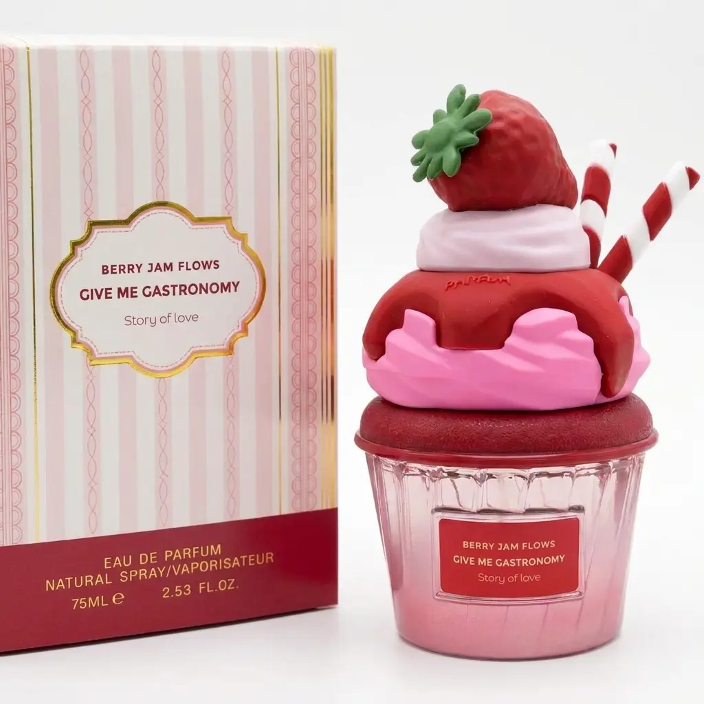 Women's Story of Love Strawberry Dessert Regular Ed. Perfume for Women 75ml, Sweet Gourmand Scent with Berry & Cream Notes, Long-Lasting Daily Spray Fragrance, Cute Cupcake Bottle Adult Wear Gift