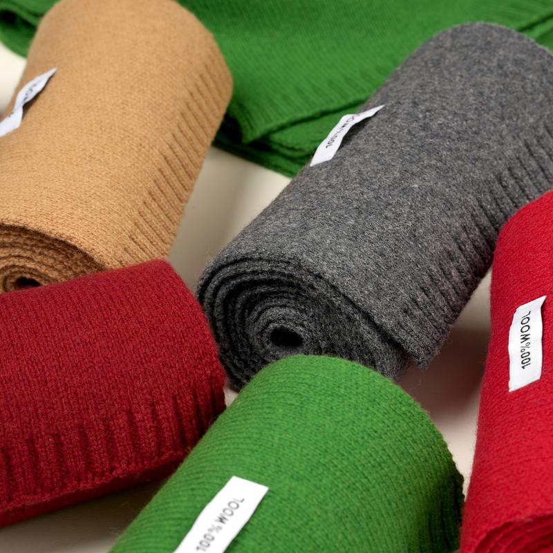 100% Wool Solid Color Scarf Elegant Thickened for Women  Men Fashion Accessories for Fall  Winter Chunky Herringbone Casual All - Season Wear balaclava floral print long scarf leopard hat stylish formen and outdoor