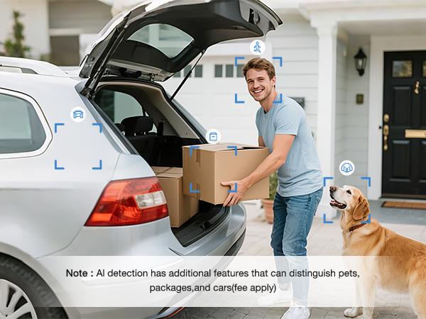 Dual Lens Solar Security Cameras Wireless Outdoor, 2K Full HD Video, 360° View Pan/Tilt Home Security Camera with Color Night Vision, Easy to Install, PIR Alarm, 2.4GHz WiFi