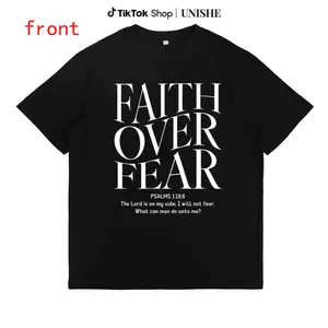 Faith Over Fear Printed Christian Tee – Unisex Cotton Casual Shirt