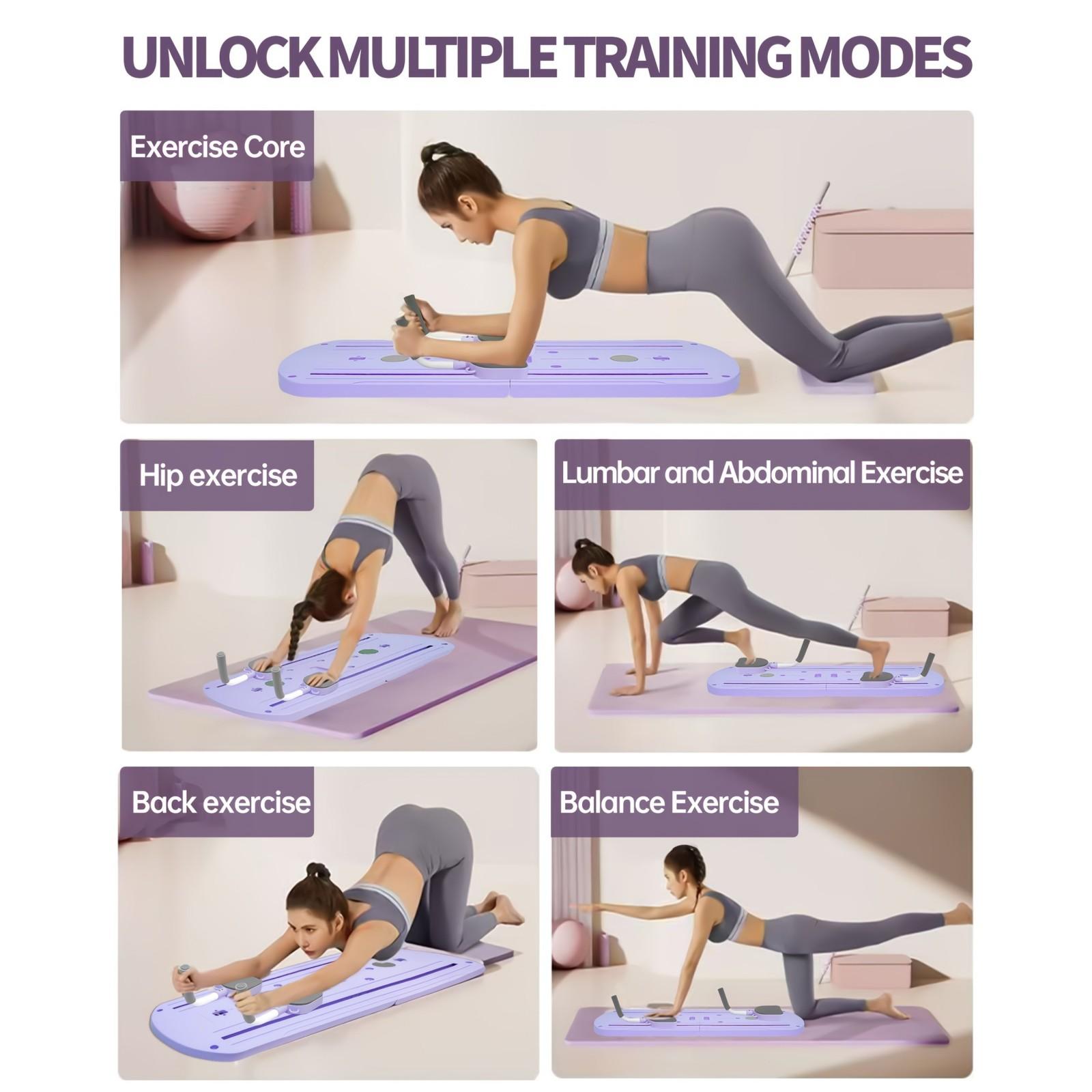 Yoga Board,8 in 1 Multi-Functional ABS Yoga Board Pilates Board - High Quality PVC for Abdominal And Core Strength Training, Folding And Portable Design, Home Fitness Equipment for Men And Women