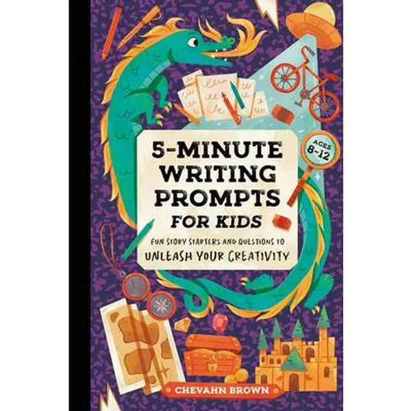 5-Minute Writing Prompts for Kids (Ages 8-12): 150 English Story Starters & Questions for Home-School Creativity - Chevahn Brown, Paperback