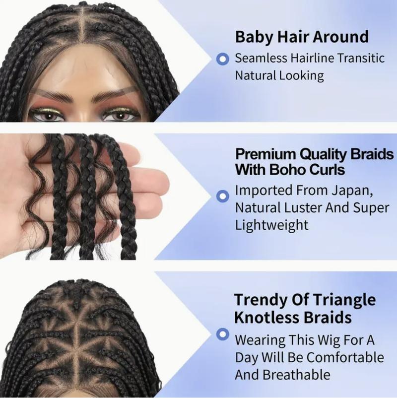 36 inch HD full lace braided wig for women triangle knotless box braided wig synthetic lace braided wig braided wig 36 inch HD full lace braided wig for women triangle knotless box braided wig synthetic lace braided wig braided wig