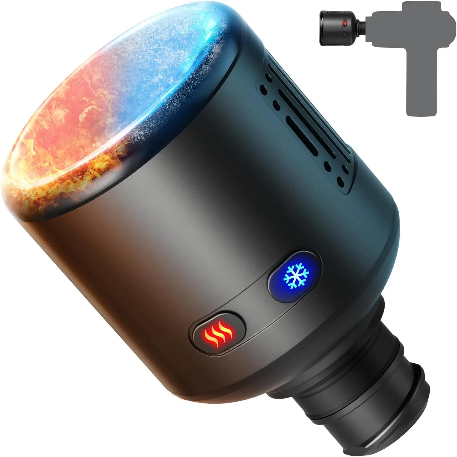 RENPHO Plastic Heated & Cooled Massage Gun Head, Cordless Rechargeable Single Item Therapy Accessory for RP-GM171-N1, R-WMG08 Percussion Muscle Massagers, Portable Handheld Attachment for Full Body Muscle Relief, Heat/Cool