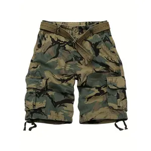 Father's Day Gifts[Cotton Camouflage Shorts] Cotton Men's Camouflage Cargo Shorts |     Multi-Pocket Utility Style, Summer Work & Casual Wear, Adjustable Drawstrings, No Belt Included shorts  menRetro Camo Lined Athletic Shorts