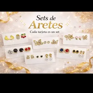 Set de aretes para mujer/ laminado 14k/ gold plated