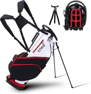 Golf Stand Bag - 14-Way Full-Length Dividers,Golf Bag with 8 Spacious Pockets - Lightweight Golf Bag for Men and Women with 3D Hip Pad, Stable Legs & Phone Holder