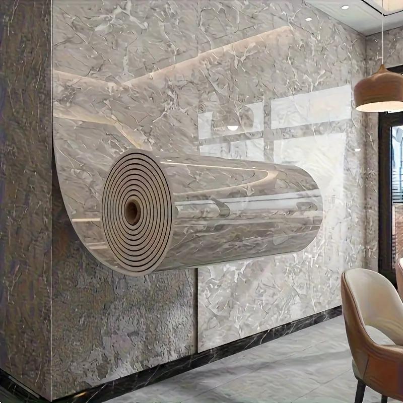 Marble Wallpaper Self-Adhesive Vinyl with 3D Illusion Effect - Removable Peel & Stick Tile Sticker Suitable for Walls, Floors, Ceilings - Realistic Stone Design with Thick Vinyl Layer & UV Print, Bathroom, Backsplash 1Roll(23.62*118.1inch)