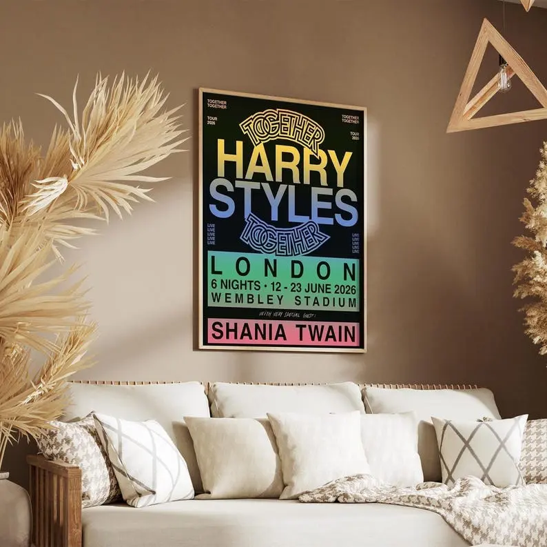 Poster No Frame - Harry Styles Together Together Tour Poster, Harry Styles London Wembley 2026 Print, Concert Poster, Music Wall Art, Gift for Harry Fans