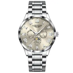 Official Genuine LOEGSIEN Men’s Watch – Automatic Mechanical Fashion Business Watch with Luminous Display, Waterproof, Multifunctional