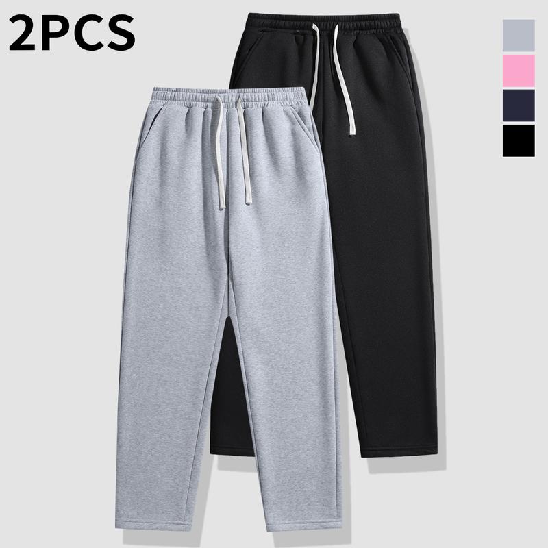 Men's Loose Straight-Leg Pants Winter & Fall Workout Trousers Soft Knit Fabric ,Drawstring Waistband Outdoor Casual Athletic Style, Side Pockets,  Winter Outfits Men,Comfort Style Suitable for Teens & Young Adults, Great Gift Idea