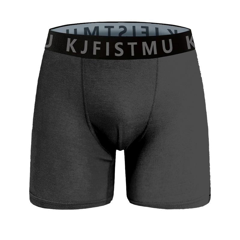 12 pieces/package Men's solid color spliced letter print simple boxer briefs, fabric for men's clothing, moisture-absorbing and sweat-wicking, antibacterial and deodorizing, soft and durable with shape retention, suitable for autumn wear - KJFISTMU