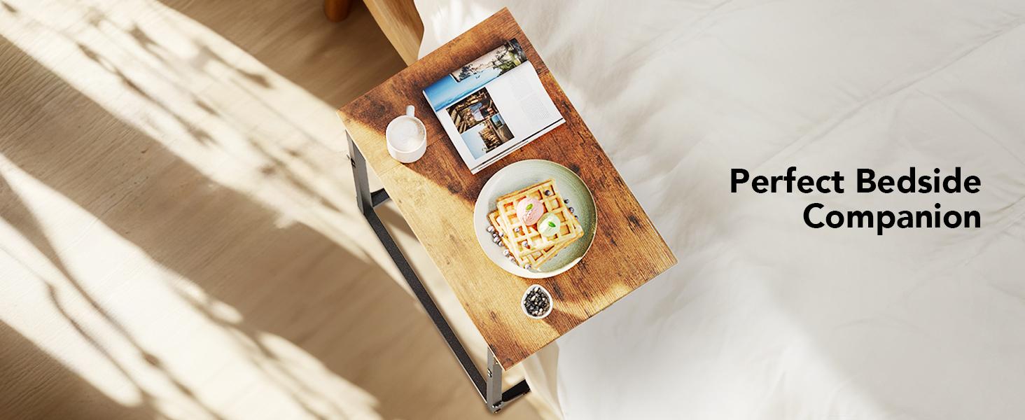 Pipishell End Table C-Shaped, Sofa Side Table，Bedside Table，27 inches High, Side Table for Couch Slide Under, Modern Nightstand,   for Living Room, Bedroom wooden#TikTokShopBlackFriday