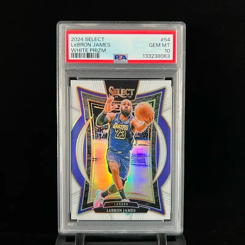 2024-25 Panini Select - Concourse LeBron James #54 White Prizm /149 PSA 10