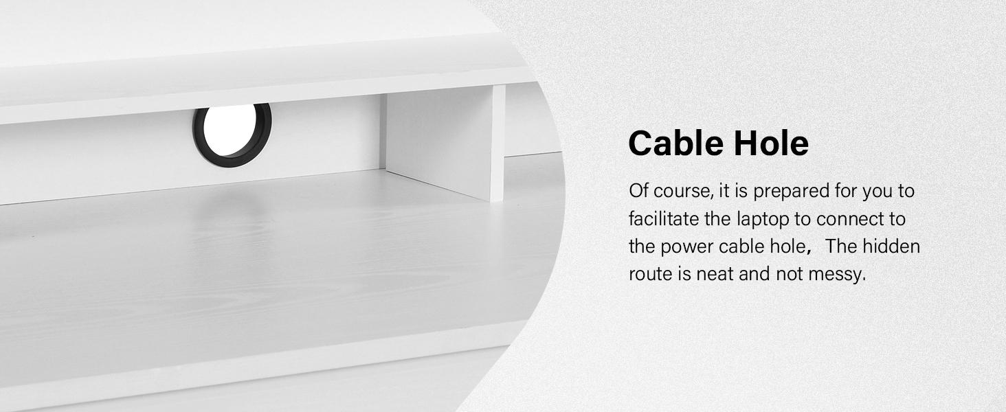 HOMBCK Computer Desk with Drawers, White Desk with Storage, Home Office Desk with Monitor Stand, Student Writing Desk, White