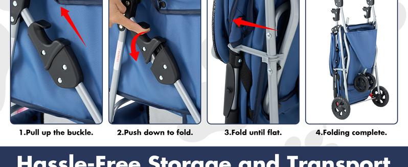 Sweetcrispy 3-Wheel Pet Stroller  Dog and Cat Stroller  Breathable Mesh   Lightweight Travel Carrier   Waterproof & Foldable Design   Storage Basket  Black  for Daily Walks & Outdoor Use