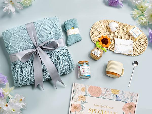 【Valentine's Day Gift】Get Well Soon Gifts Baskets for Women, After Surgery Recovery Self Care Gifts Baskets, Unique Mothers Day Gift for your love, Feel Better Inspirational Comfort Box gift