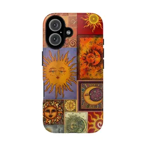 Vintage Sun and Moon iPhone Case – Boho Aesthetic Celestial Design, Gift for him for her