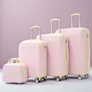 Hardshell Luggage Sets 4 Pieces 20X24X28 Luggages and Cosmetic Case Spinner Suitcase with TSA Lock Lightweight