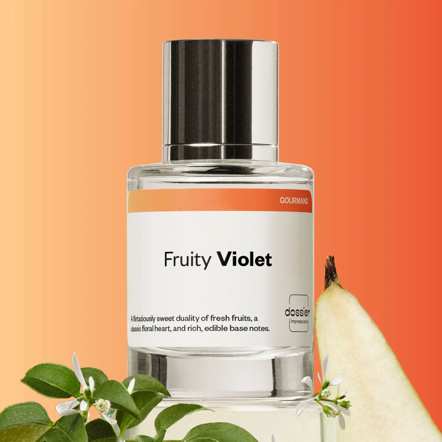 Fruity Violet, Dossier, Women's Perfume, Eau de Parfum, 50ml, Peach, Cassis, Strawberry, Violet, Jasmine, White Woods, Caramel, Honey, Oakmoss