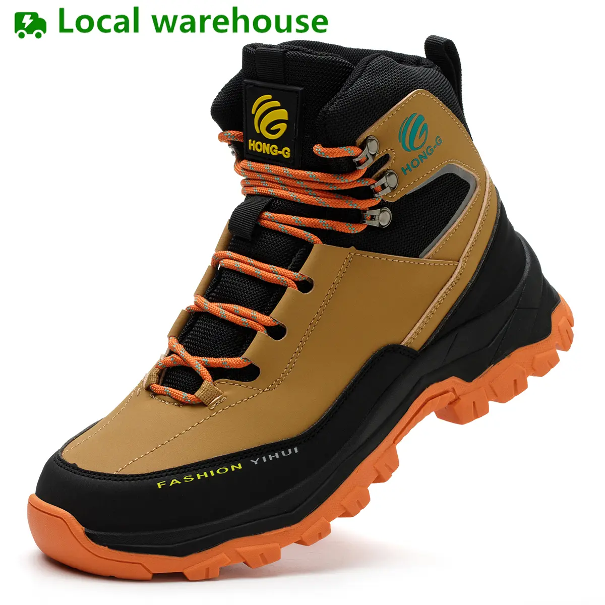 Work & Safety Footwear for Men, Water-Resistant Ankle-High Mesh Boots with Steel Toe, Puncture-Proof for Roofing, Machine & Industrial Work, Warehouse, Construction, Rubber Sole, Rugged Tread Work & Safety Footwear
