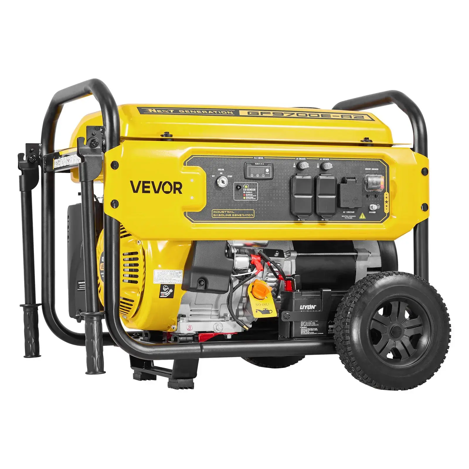 【summerfinds】VEVOR Portable Generator, 9625W Peak Watt Home Generator, Backup Generators for Home with Foldable Handle, Electric Start, Gas Powered, CO Sensor, RV & Emergency Ready 30A & 20A Outlets, AVR