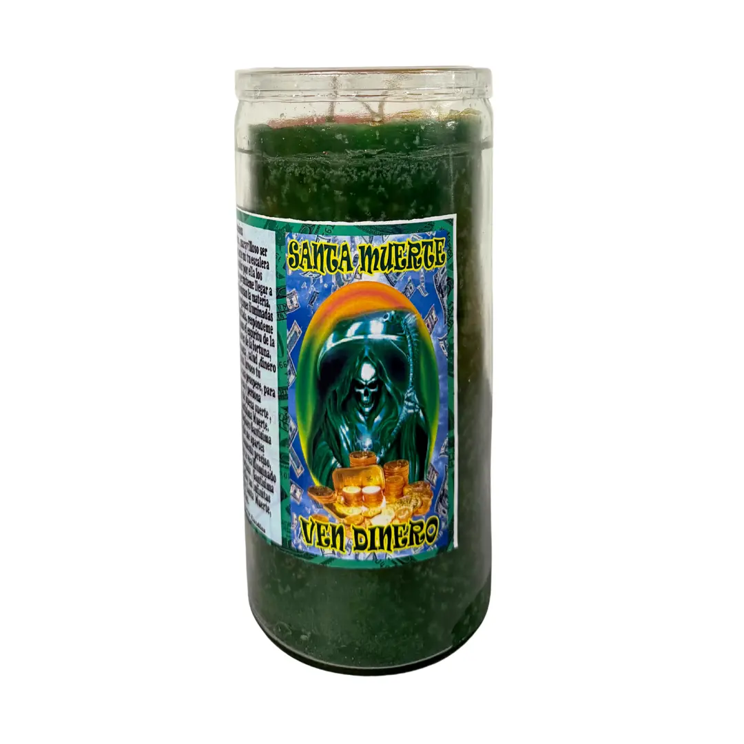 Jumbo 14-Day Santa Muerte Money Drawing Candle – Ven Dinero