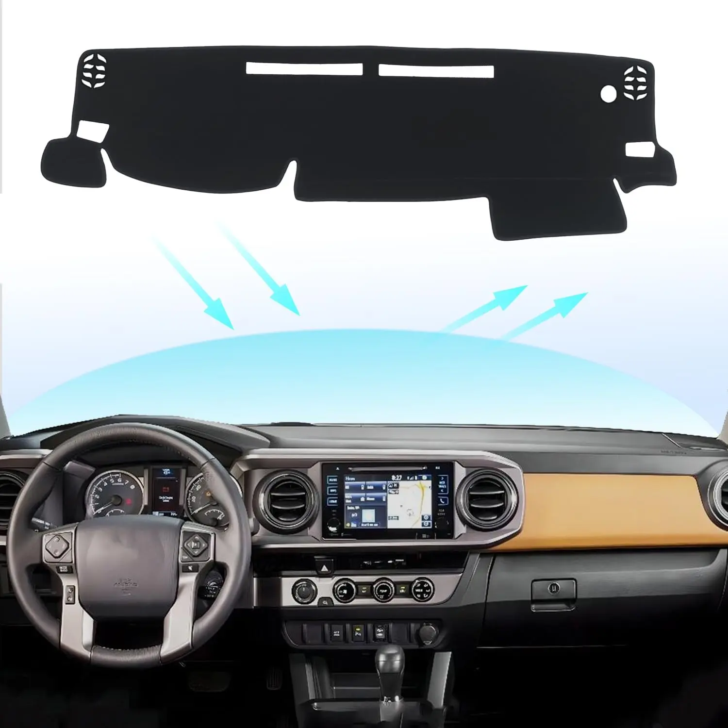 Dashboard Cover Dash Cover Mat for Toyota Tacoma 2023 2022 2021 2020 2019 2018 2017 2016 Accessories Dash Mat Interior Dashboard Cover Custom Fit 2016-2023 Toyota Tacoma Dashboard Pad