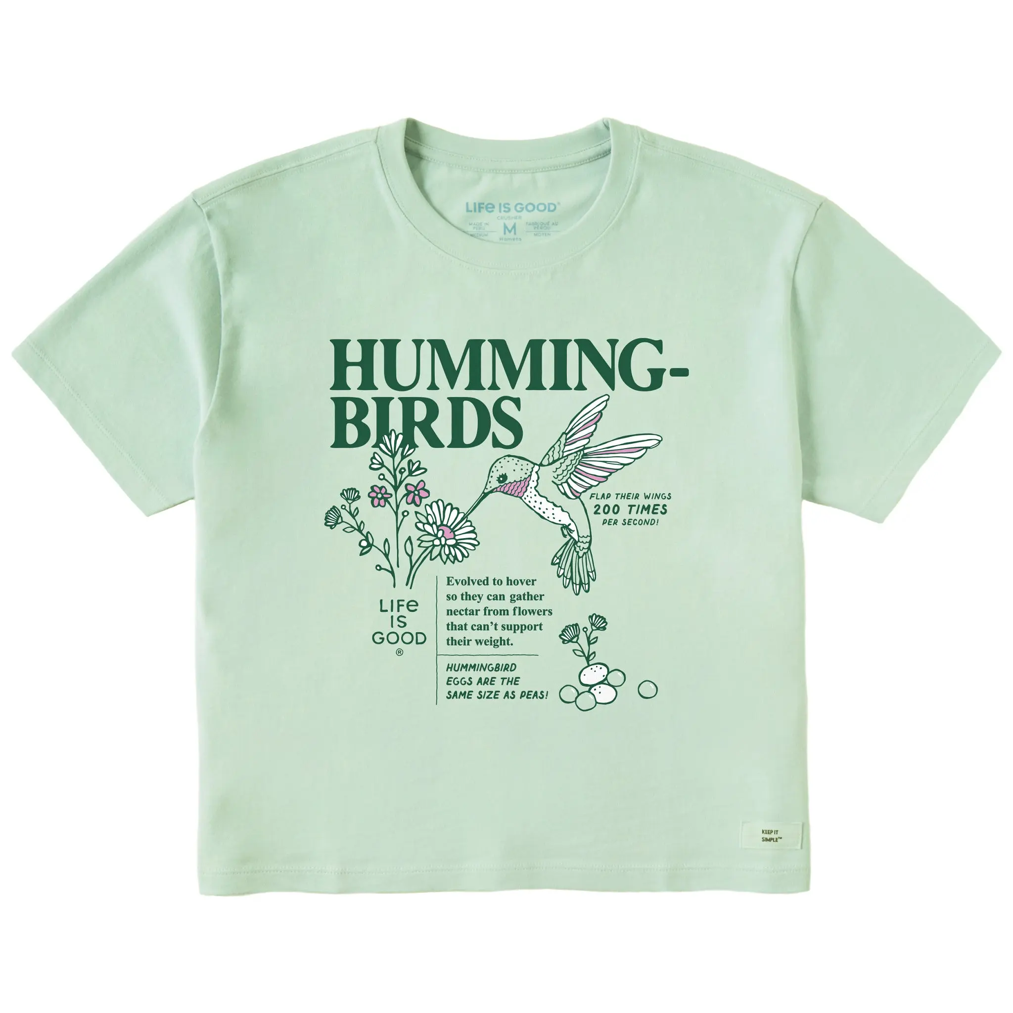 Women's Hummingbird Facts Short Sleeve Crusher Boxy Tee