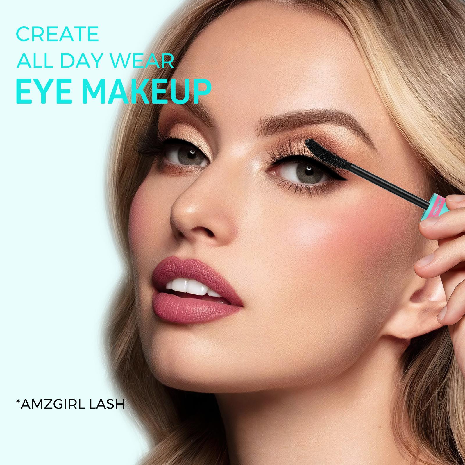 Amzgirl Makeup Fanning Voluming Mascara Waterproof 36Hours No Smudging (6g)+Eyeliner Long Lasting Waterproof Eye Makeup Cosmetic Eyebrow Pencils mascara volume and length mascara mascaras
