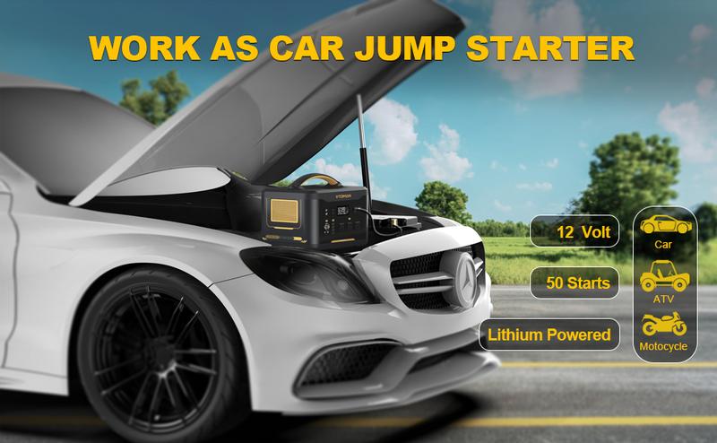 VTOMAN Jump 1500X Portable Power Station 1500W (3000W Peak), 828Wh LiFePO4 (LFP) Battery Powered Generator with Expandable Capacity, 3x Pure Sine Wave 1500W AC Outlets, 2xPD 100W, 3x Regulated 12V DC