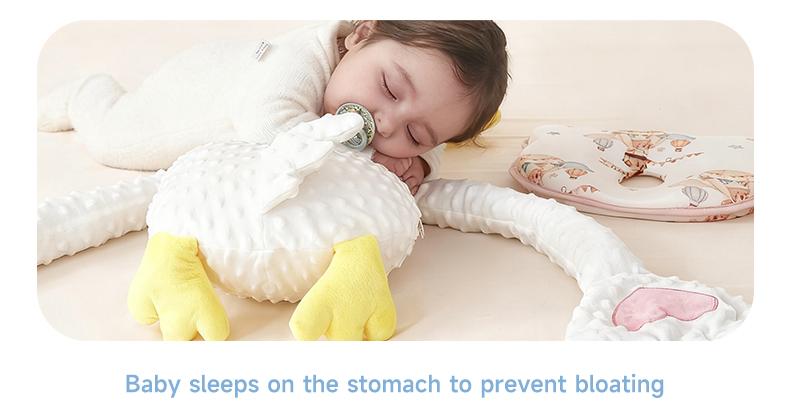 Big White Goose Baby Soothing Pillow Soft Cotton Hugging Sleep Aid Cushion for Newborns with Remote Control Three Adjustable Modes
