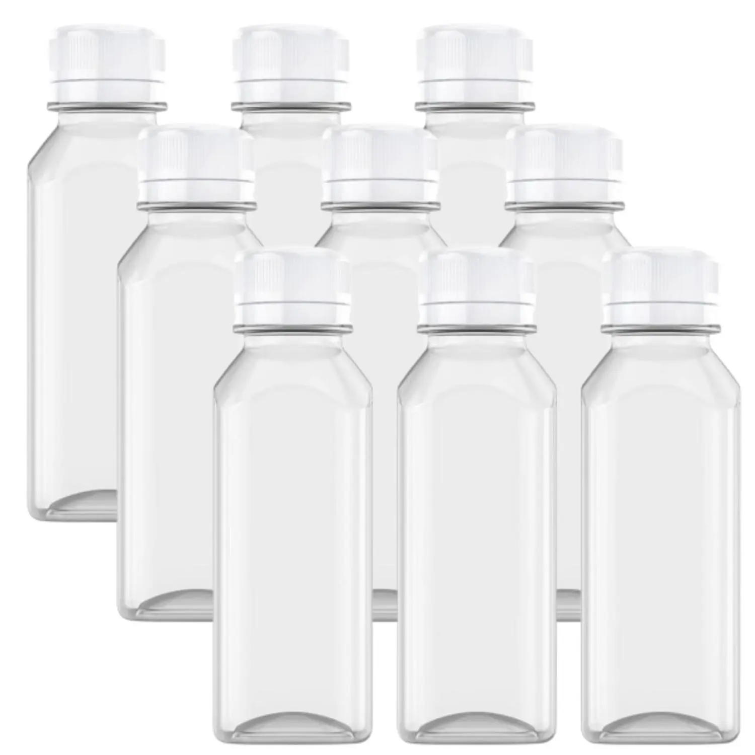 9/6/3PCS 12OZ Plastic Bottles with Caps, Juice Containers With Lids For Fridge, Reusable Juicing Bottles, Smoothie Bottle, Drink Containers With Lids, Clear Bottles - Home Improvement.