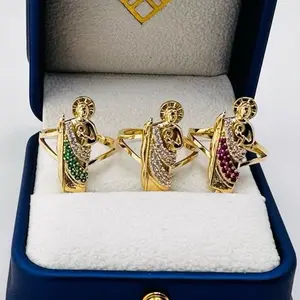 Oroconda 14k Saint Jude Rings with Zirconia - Unique Design