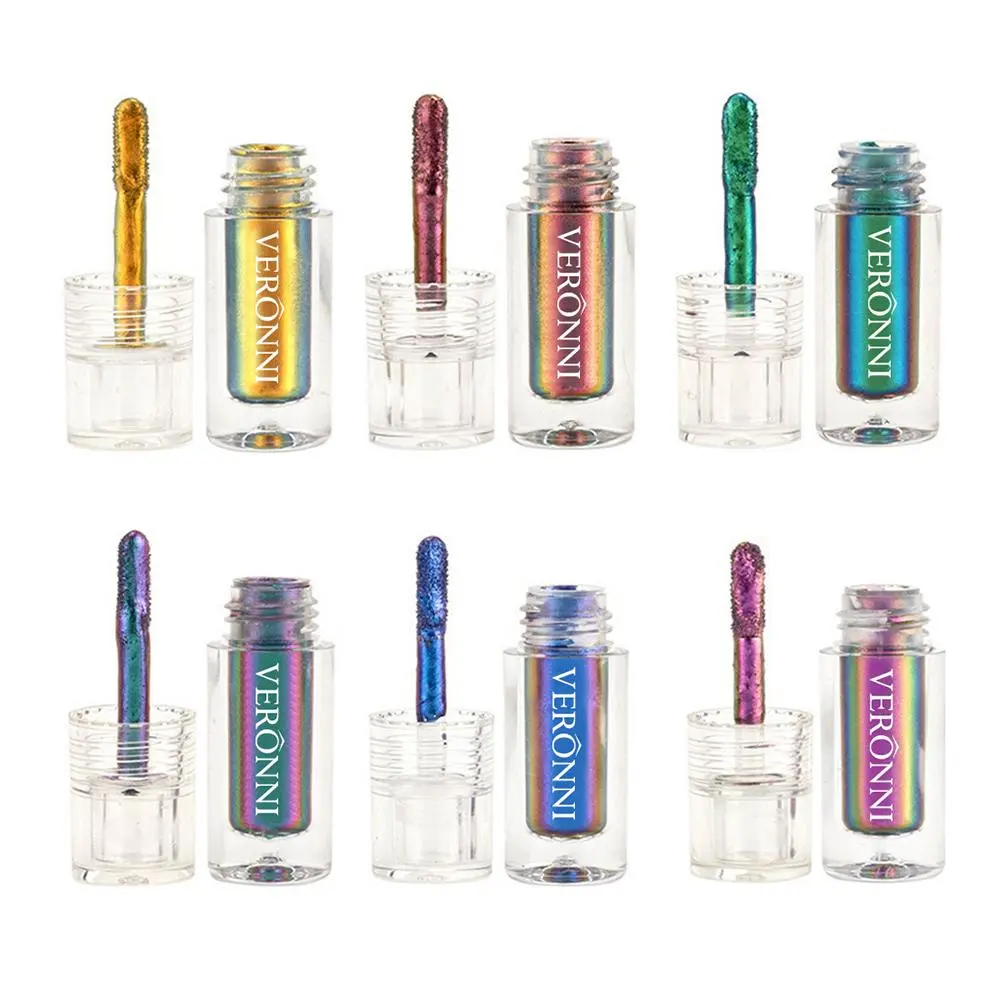6-color Chameleon Diamond Glitter Liquid Eye Shadow Stick Set, 6 Counts/set Multifunctional Metallic Finish, Long-lasting Makeup for Eyes & Lip Glitter Shimmer Eyeshadow Glitter Eyeshadows