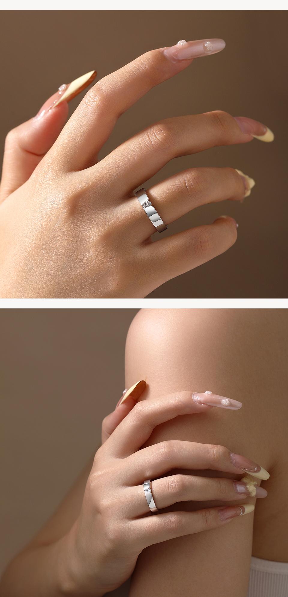 ATTAGEMS 925 Sterling Silver Round Shape Lab-Created Moissanite Ring for Women Men Couple Ring Daily Wear Fine Jewelry R292