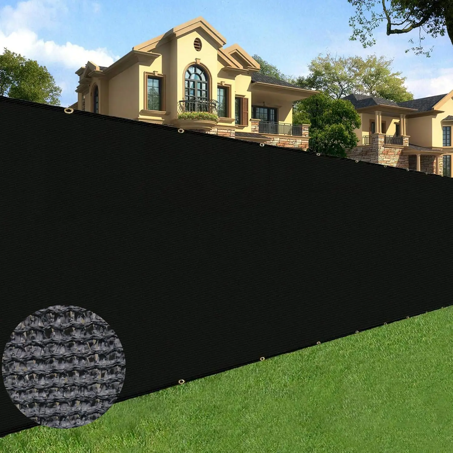 6  x 50   Screen Fence Heavy Duty Fencing Mesh Shade Net Cover for Wall Garden Yard Backyard (6 ft X 50 ft, Black)