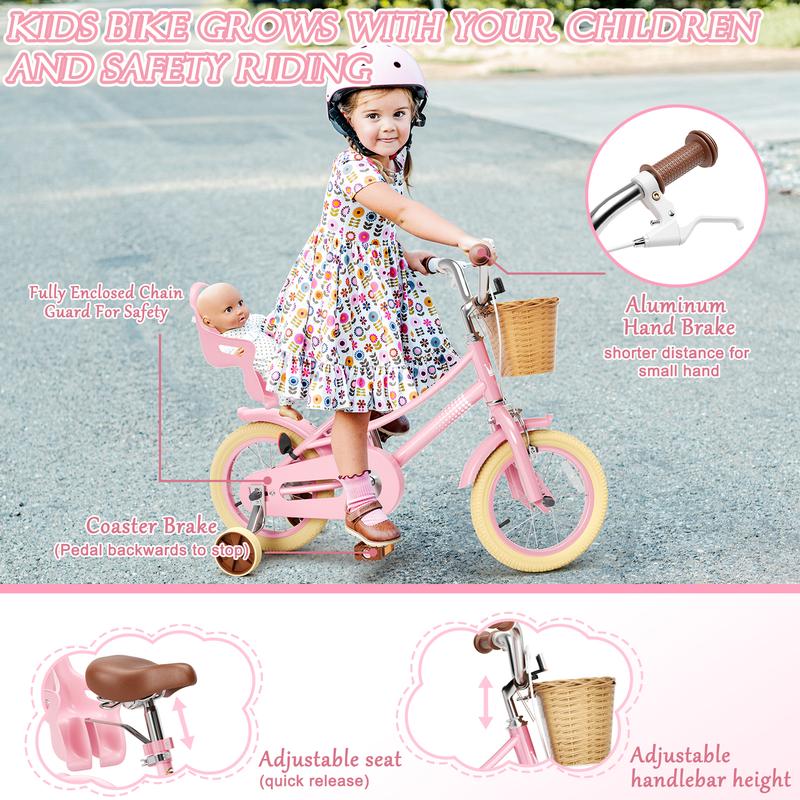 KORIMEFA Bike Toddlers and Kids, 12, 14, 16, 20 Inch Toddler & Kids Bike with Adjustable Seat & Handlebar, Training Wheels, Basket & Bell | Lightweight & Safe Design KORIMEFA Bike Toddlers and Kids, 12, 14, 16, 20 Inch Toddler & Kids Bike with Adjustable Seat & Handlebar, Training Wheels, Basket & Bell | Lightweight & Safe Design
