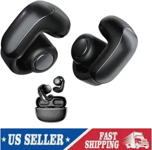 Ultra Open Earbuds True Wireless Open Earbuds, Lightweight Comfort Open Ear Headphones, HiFi Stereo Sound, Sweatproof, for Sports Running Workout, Black White Available, US Stock