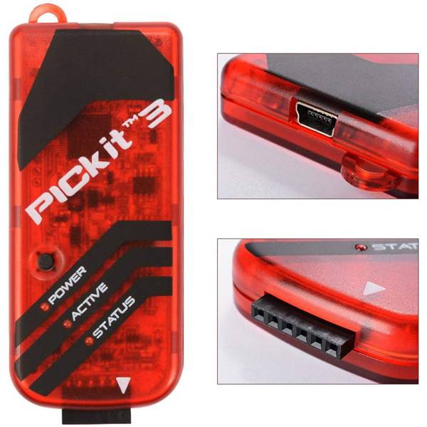 PICKIT3 ABS+PC+PVC Electronic Chip Simulator Microcontroller Circuit Debugger for PIC Series Microcontrollers ICSP Interface with USB Cable